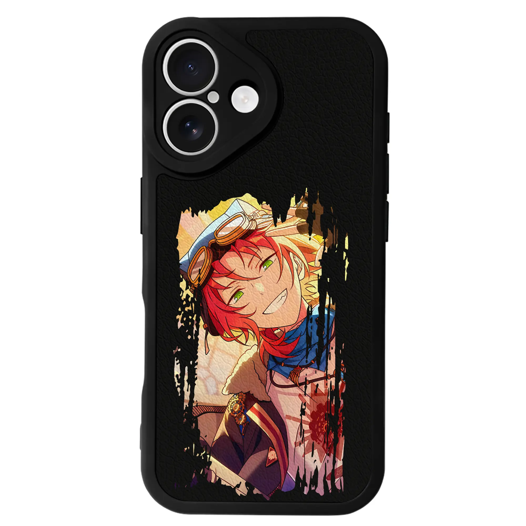 あんさん ぶる グッズ Knights 月永レオ - IPhone 16シリーズ対応 ・ シリコンスマホケース ・ レザー調 ・ 高精度フィット ・ 耐衝撃 ・ ワイヤレス充電対応 ・ 精密カット